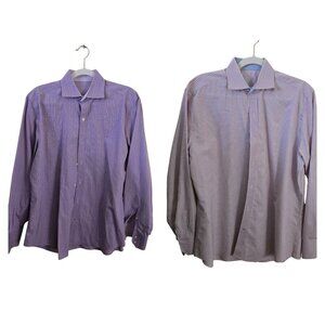 J. Hilburn By Tessitura Monti Custom Made Dress Shirts Lot Of 2 See Measurement